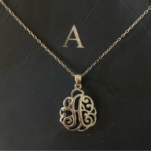Belk Silverworks Sterling Silver “A” initial pendant and 18” necklace